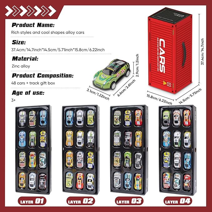 48PCS Die-Cast Pull Back Cars Set